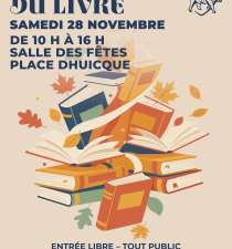Affiche du Salon du Livre de Survilliers, organisé le samedi 28 novembre 2026 de 10 h à 16 h à la Salle des Fêtes. L’affiche invite les auteurs et autrices à participer et indique une entrée libre pour le public. Les inscriptions sont ouvertes jusqu’au 22 septembre 2026.
