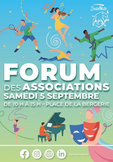 Forum des associations de Survilliers, samedi 5 septembre de 10 h à 15 h, place de la Bergerie. Rencontre avec les associations locales dans les domaines du sport, de la culture, des loisirs et de la solidarité.