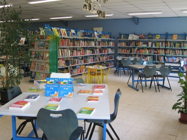 bibliothèque table de travail